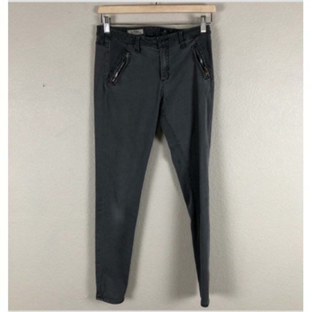 AG Adriano Goldschmied Extreme Skinny Pants Womens 29R Gray Willow Zip Pocket